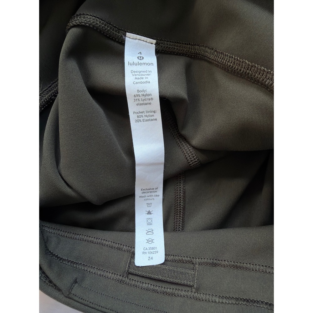 Lululemon Fast & Free High-Rise 25" Nulux Dark Olive Leggings Size 4 - Picture 14 of 16